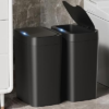 2 Pack 2.7 Gal Bathroom Trash Can with Lid, Automatic Trash Can Small Smart Garbage Can Touchless, Slim Motion Sensor Waterproof Plastic Trash Bins for Bedroom Office Kitchen Toilet