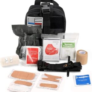 41 PCS Emergency First Aid Kit – Trauma Bag with Tourniquet, Israeli Bandage, Ideal for Camping, Hiking, Car, Home, and Outdoor Survival (MOLLE Compatible)
