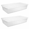 41 Quart Medium Storage Bin, Clear Plastic Underbed Storage (2-Pack)
