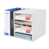 4+2 Layer Desk File Holder Organizer, White PVC Mail Sorter Storage Rack