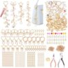 431PCS Lip Gloss Keychain Making Kit, Aesthetic DIY Bag Charm Kit with 136 Charms, Chains & Jewelry Tools, Make Bag & Purse Charms, Party Favors & Gifts, Small Business Supplies (431PCS GOLD-WHITE)