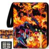 440 Card Binder 4 Pocke 3-Ring Trading Card Binder with 55 Page Removable Sleeves, High Storage Trading Card Holder Collection Card Album Carrying Organizer Case for TCG Cards-Fire Dragon