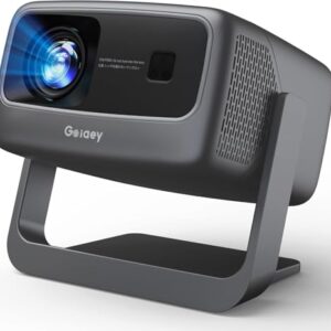 [4500 Brightness/Built in Apps/65W Audio] Outdoor 4K-Projector with WiFi and Bluetooth 5.4, Auto Focus Smart Projector Support DoIby Audio, Upgrade GO2 Short Throw Projector with 360°Stand