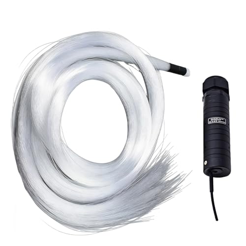 450 Pcs Fiber Optic Cable Strands, 0.75 mm x 2 m, APP Wireless Control Star Sky Roof Ceiling Decoration, 6W LED Light Engine with US Cord, Sound Activated, for Car and Home, DC 12V
