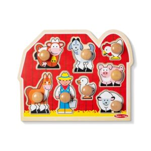 4553096-Melissa & Doug Large Farm Jumbo Knob Puzzle, 1 Ea