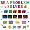 45Pcs Math Bulletin Board Set, Be a Problem Solver Bulletin Board, Math Keywords Cubes Cutouts Poster for Back to School Teacher Students Supplies Preschool Classroom Office Door Wall Decor