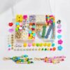 470PCS DIY Beaded Keychain Making Kit, Acrylic Alphabet Letter Beads Heart Star Flower Charms for Bag Pendant Decor, DIY Craft Key Chain Jewelry Supplies for Handmade Craft Lovers