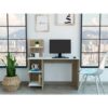 47" Modern Styling Computer Desk, Office Desk with Three Open Storage Layers, Gaming Desk with Wide Flat Top for Home Study Office Zones, Multicolor