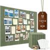 48" *36" Large Felt Bulletin Boards,12pack Cork Boards for Wall Decor, Classroom Office Home & Dorm Room Essentials, 60 Adhesive Tabs & 50 Pushpins (Light Green)