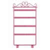 48 Hole Metal Earring Display Stand with Necklace Bracelet Storage Rack, Pink