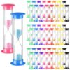 48 Pack 2 Minute Sand Timer, Colorful Mini Plastic Hourglass for Adult Kids, Bulk Small Sand Clock Timers for Classroom, Tooth Brushing, Kitchen, Games & School