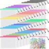 48 Pack Mesh Zipper Pencil Pouches, A5 Storage Bags, 12 Colors