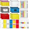 48 Pcs Back to School Gifts Bulk Teacher Survival Kit Makeup Bags,Teacher Sticky Notes,Ballpoint Pens and Keychains First Day of School Favors Thank You Gift for Teachers Employee Office Supplies