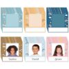 48Pcs Kids Photo Nameplates for Desk Kids Boho Name Tags Labels Stickers with Photo Rainbow Self-Adhesive Bulletin Board Cutouts for Back to School Student Supplies Classroom Decoration Nursery Decor