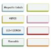 48pcs Magnetic Dry Erase Labels Colorful Name Tags Reusable Labels (Colorful, 3.2 * 1.2)