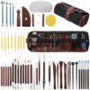 48 Pcs Pottery Tools Kit with Roll-Up Storage Bag, Clay Carving Set, Professional Ceramic Sculpting and Modeling Instruments for Beginners and Expert Artists, Wood Metal Plastic Materials
