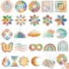 48 Pcs Sensory Stickers with Storage Box - 2 Textures, Calming & Fidget Stickers for Anxiety, Mindfulness Sticker for Students, ADHD, Adults, Teachers, Office Workers, School, Office