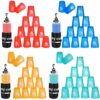 48 PCS Sport Stacking Cups, Speed Training Game for Challenge Competition, Plastic Stacking Cups, Classic Family Game for Adults, Red+Blue+Green+Orange
