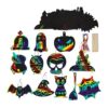 48 Piece Rainbows Scratch Paper Set for Creative Play Halloween Bookmarks Crafting Activity Supplies Halloween Scratch Paper