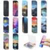48 Pieces Unique Sensory Stickers for Anxiety Relief Items - Sensory Strips with Storage Box - 2 Textured Surface Fidget Strips for Office & Classroom Desk - Relieve Adult & Teen Stress (Scenery)