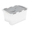48 Quart Medium Clear Plastic Storage Bin with Hinge Lid