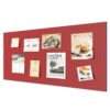 48x32 inches Large Bulletin Board, Decorative Felt Pin Board, 0.35“ Thick Foldable Photo Display Board with Self-Adhesive Tape, Vision Board for School Home Kitchen Office Walls - Christmas red