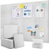 48" x 36" Large Cork Bulletin Board Tiles, Peel and Stick Felt Wall Panels for Vision, Message Center, Picture and Prayer Board for Office, Dorm, Room and Desk Decor(Gray)