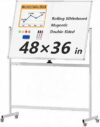 48"X36" Portable Rolling White Board with Magnetic Writing Surfaces