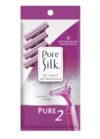 4 Disposable Razors - Pure Silk Therapy Disposable Razors- 2 Blades [PACK of 2]