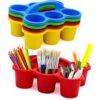 4E's Novelty 4 Pack Caddy for Classroom, Classroom Pencil Caddy, Durable Table Cup Drink Holder, Sturdy Schools Desk Bin, Craft Caddy, Colorful Art Supply Caddies for School Home, Teacher Organizer