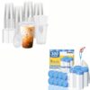4 Gallon 300 Counts Small Drawstring Trash Bags, Clear Garbage Bags