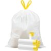 4 Gallon Trash Bags with Fresh Lemon Scent, Heavy Duty 1.5 Mil Thick, Leak-Proof & Tear Resistant Drawstring Wastebasket Liners for Bathroom, Bedroom, Office, 58 Count