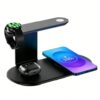 4 in 1 Aluminum Charging Station with Night Light for Samsung Phone S26 Multiple Devices, Wireless Charger Charging Stand Compatible with Samsung S25, Only for Galaxy Watch 8