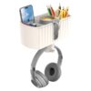4 in 1 Clamp-On Detachable Pen Cup Holder with 2 Wire Holes Desktop