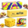 4 in 1 Rainbow Butter and Cheese Squishy Toys for Kids Men and Women.Soft Toy for Anxiety & Stress Relief, Hand Pressing Calm Toy