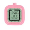 4 in 1 Visual Digital Visual Timer Battery Operation Alarm Clock with Humidity Temperature Monitor Magnetic Wall Mount Kitchen Study Timer for Classroom Office Bedroom Pink