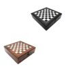 4 in 1 Wooden Chess Set for Kids and Adults Portable Storage Case Board Game with Playing Cards Dice and Dotted Tiles Compact 24 x 24 x 7 cm Multifunction Chess Board Game 4 in 1
