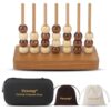 4 in a Row Game Wooden - 4 Connect in a Row Classic Strategy Game for Adults Kids,Four Connect Same Colour in a Row,Portable Travel Games Family Board