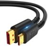 4K DisplayPort to Mini HDMI Cable 15FT, DP to Mini HDMI Male Video UHD 1440P/2K@120Hz,4K@60 CL3 DP to Mini HDMI Uni-Directional Cord for KYY,ARZOPA,VILVA,MNN, Portable Monitor