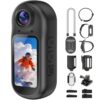 4K Mini Body Camera with Audio and Video Recording, Tiny Body Cam Action Camera with 1.5" Screen, 6‑Axis EIS, WiFi + Bluetooth, Portable Clip On Wearable POV Camera for Motorcycle Helmet, Sports, Pet