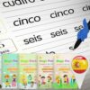 4 Magic Grooved Writing Practice for Kids - Spanish Pre K Tracing Practice Book, Reusable Preschool Handwriting Workbooks Without Tears, 4-Theme Copybooks with Pen Refill for Age 3-10 (Spanish, Small)