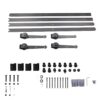4 Meter Double Door Arrow Type Barn Sliding Wood Door Track Kit with Hanging Rail and Pulley Set for Interior Closet