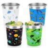 4 Pack 8oz Stainless Steel Cups for Kids, Colorful Reusable Water Cups Set