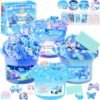 4 Pack Blue Slime, Non-Sticky Stretchy Slime Kit, Blue Butter Cloud Slime for Kids Ages 4-8, Party Favors Goodie Bag Stuffers for Boys Girls, Classroom Prizes, Birthday Gifts