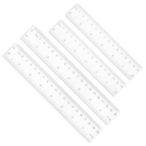 4 Pack Clear Ruler 6 Inch, 6 Inch Ruler (15.5 cm) and 8 Inchs (20.5 cm)