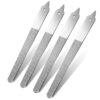 4 Pack Diamond Nail Files - 6 inch Stainless Steel Metal Nail File for Salon Home (Silver)