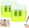 4 Pack Dual Hole Pencil Sharpeners with Lids for Standard and Jumbo Pencils