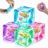 4 Pack Ocean Stress Cube Squishy Toys, Stress Relief Fidget Toys