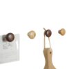 4 Pack Retro Iron Wooden Ball Punch-Free Magnetic Hooks Fridge Metal Locker