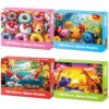 4 Packs 100 Piece Puzzles for Kids Ages 4-6 6-8 8-10, Cute Donuts & Insects & Dalmatians & Animals Educational Jigsaw Puzzles, Birthday Xmas Gifts for Boys Girls Teens Adults Kids Puzzles 4-6 5-8